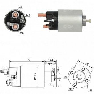 Втягуюче реле стартера ZM ZM6993