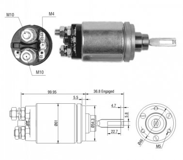 Втягуюче реле стартера ZM ZM741