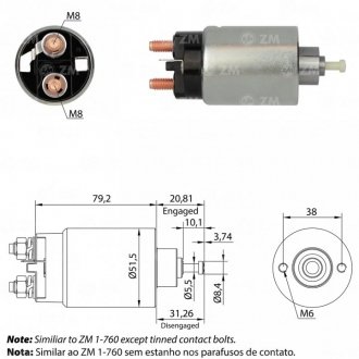 Втягуюче реле стартера ZM ZM760