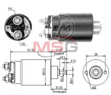 Втягуюче реле стартера ZM ZM761