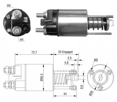 Втягуюче реле стартера ZM ZM7651