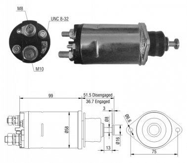 Втягуюче реле стартера ZM ZM806