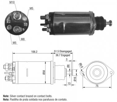 Втягуюче реле стартера ZM ZM811