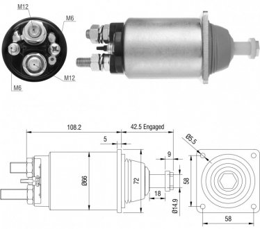 Втягуюче реле стартера ZM ZM834
