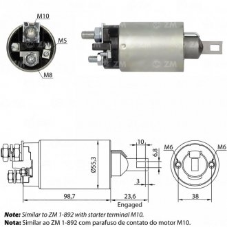 Втягуюче реле стартера ZM ZM892