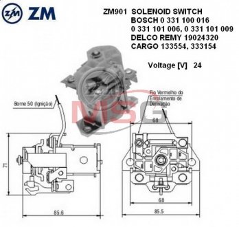 Втягуюче реле стартера ZM ZM901