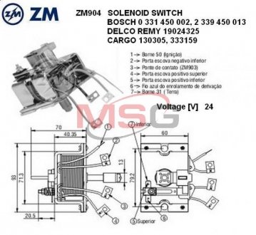 Втягуюче реле стартера ZM ZM904