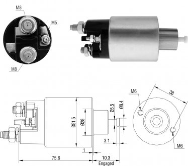 Втягуюче реле стартера ZM ZM995